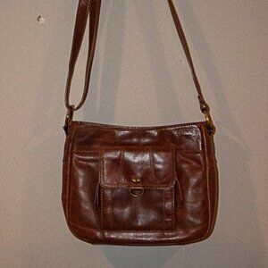 Diba True Brown Leather Cross Body Bag